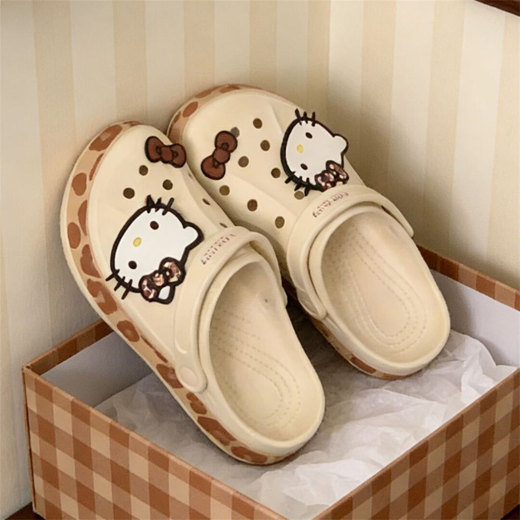 Hello Kitty Leopard-print Clogs Sandal Shoes