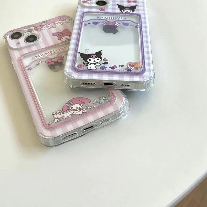 Kuromi / My melody Phone case with card holder