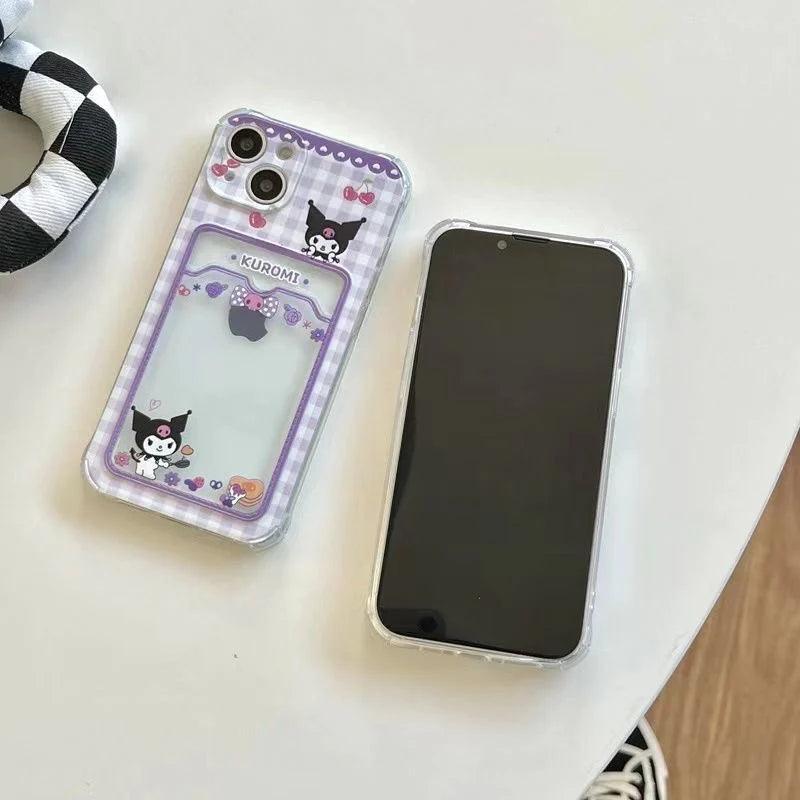 Kuromi / My melody Phone case with card holder