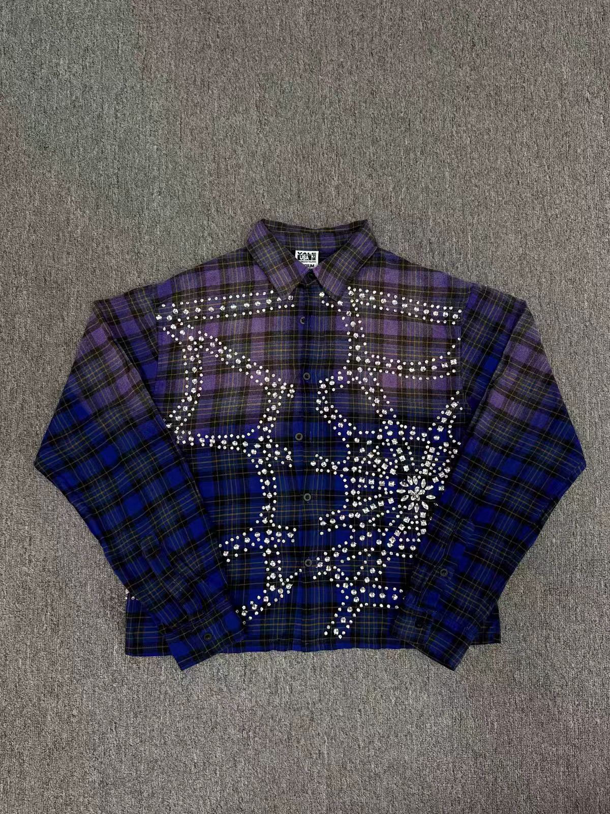 Valley Dreams Star Oversized Flannel Shirt Purple
