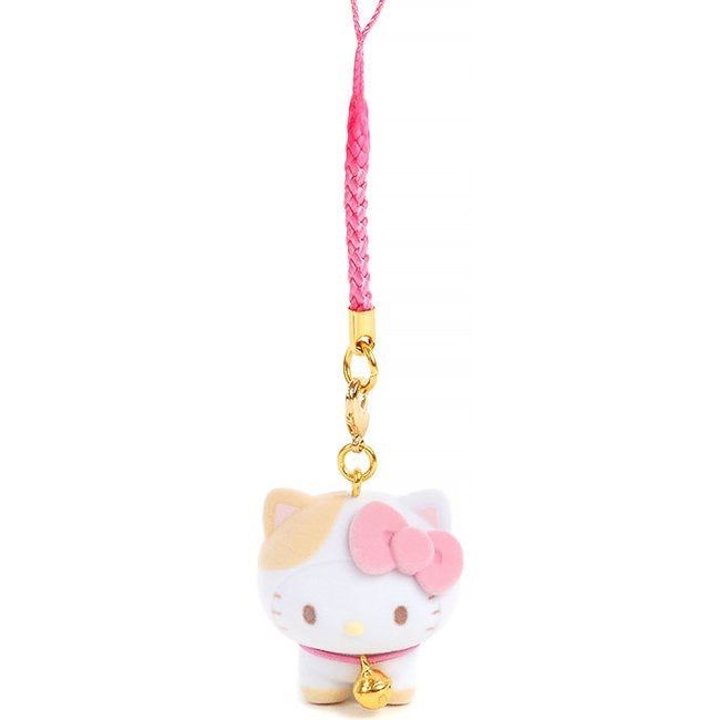Sanrio flocked bell phone charm My Melody/Hello Kitty/Cinnamomum cassia