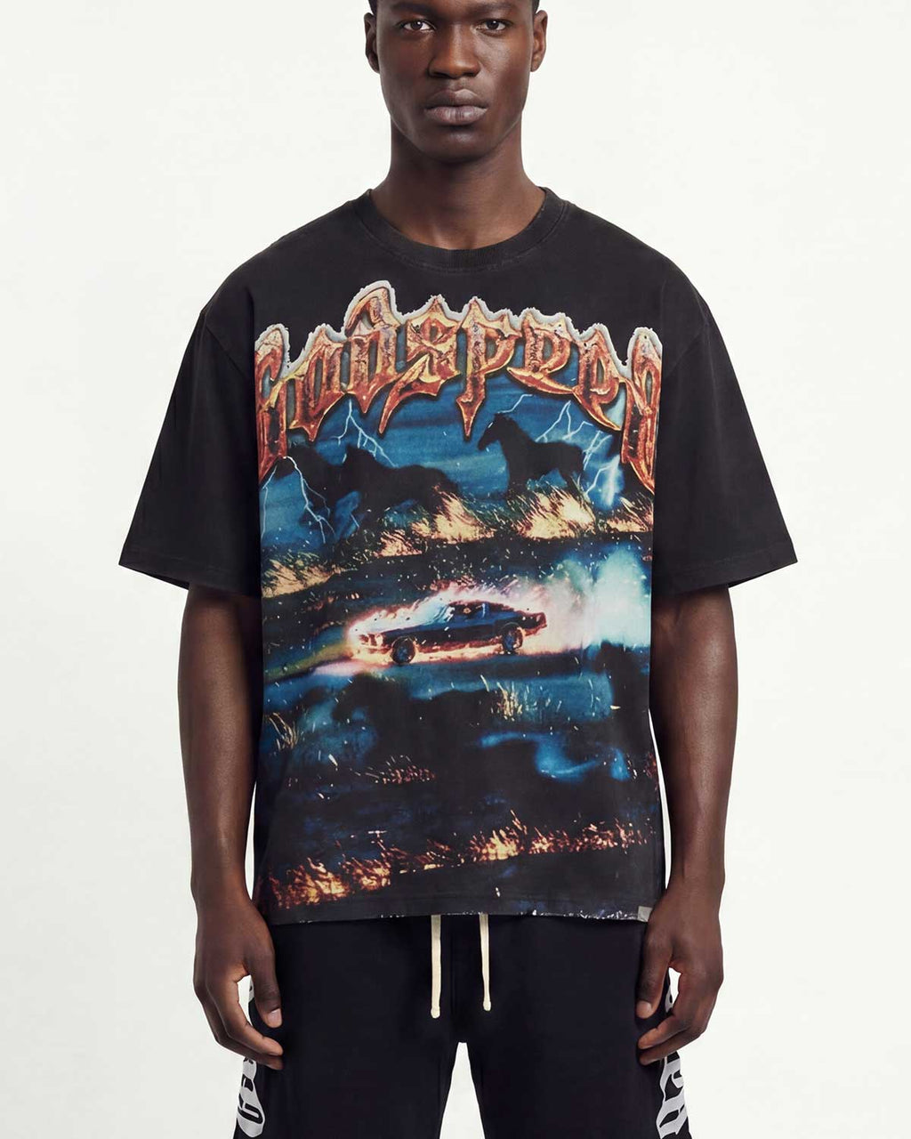 Godspeed Horsepower Tee Black
