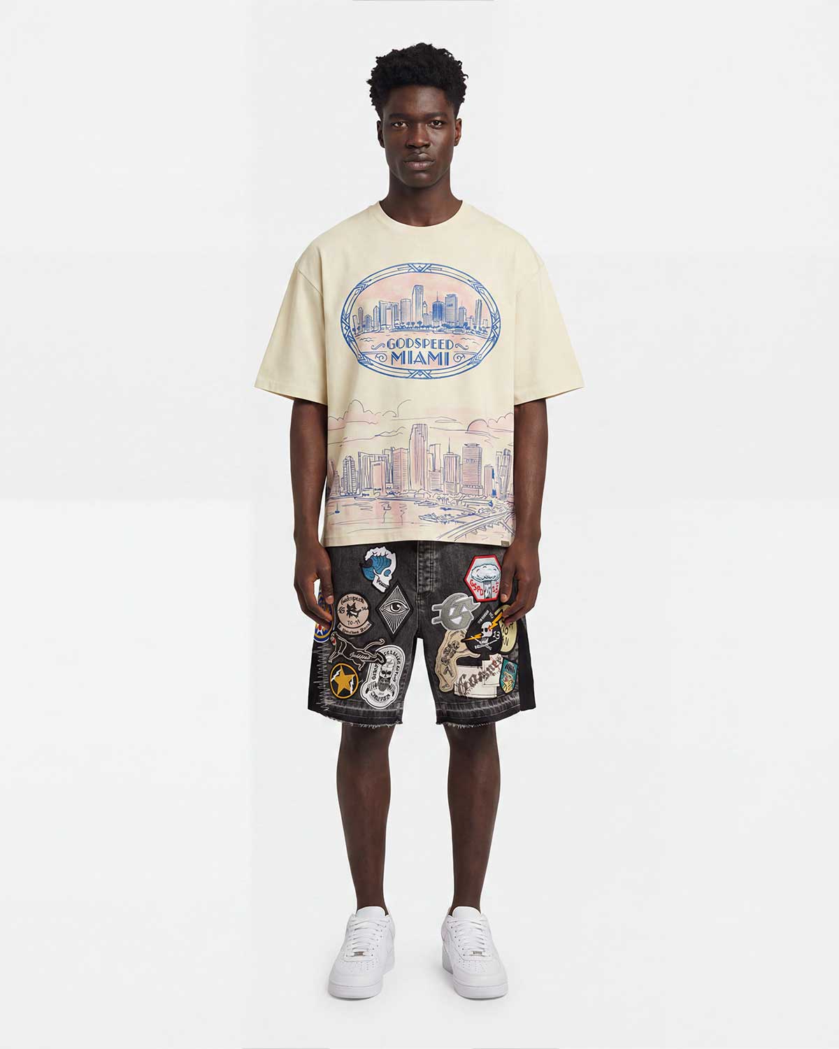 Godspeed Patchwork Denim Shorts V2 Grey