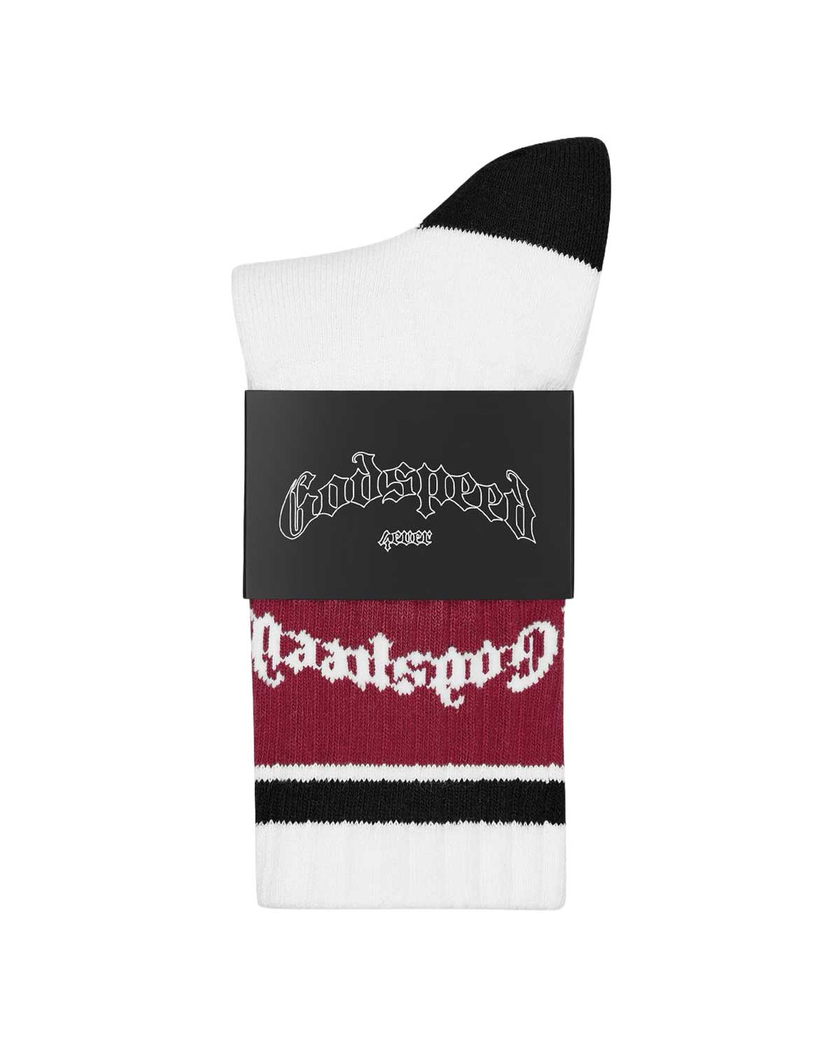 Godspeed OG Logo Striped Socks White/Red