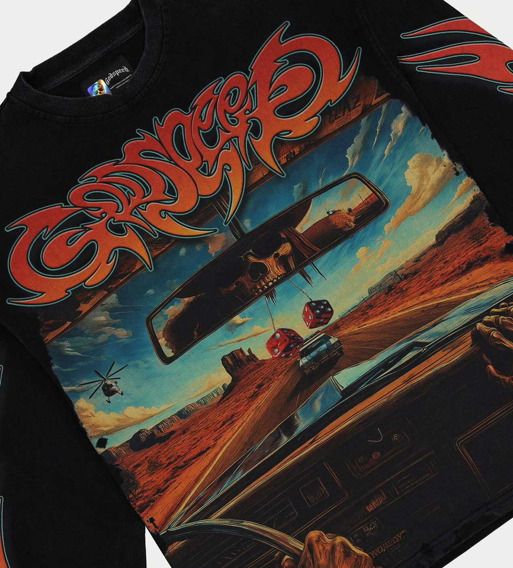 Godspeed On The Run L/S Tee Washed Black