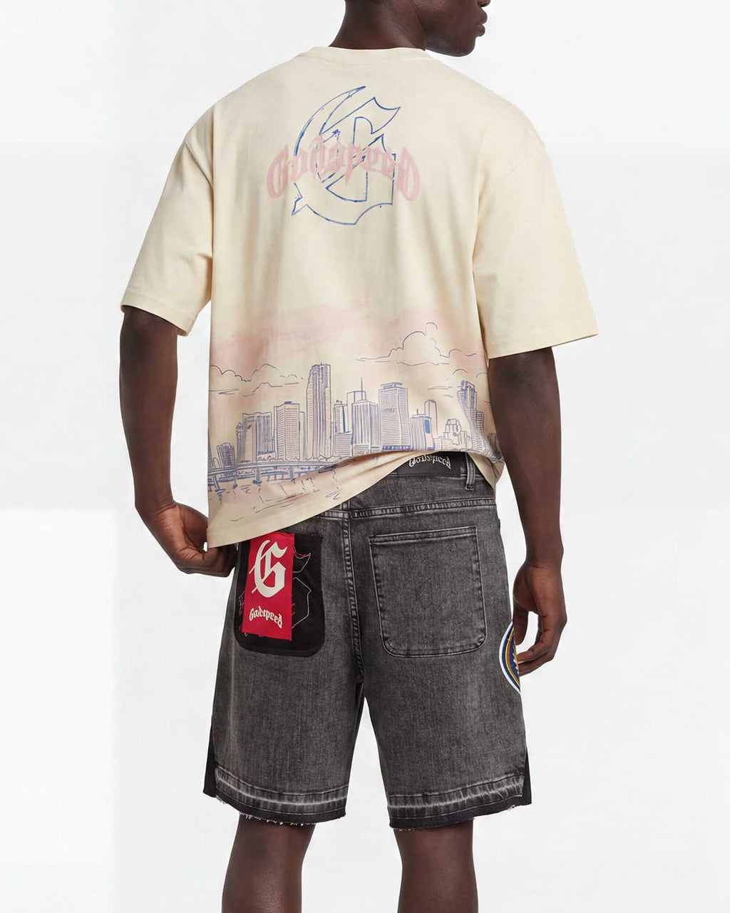 Godspeed Patchwork Denim Shorts V2 Grey