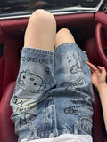 Hellokitty Denim Short Casual Jeans Pants with Pockets