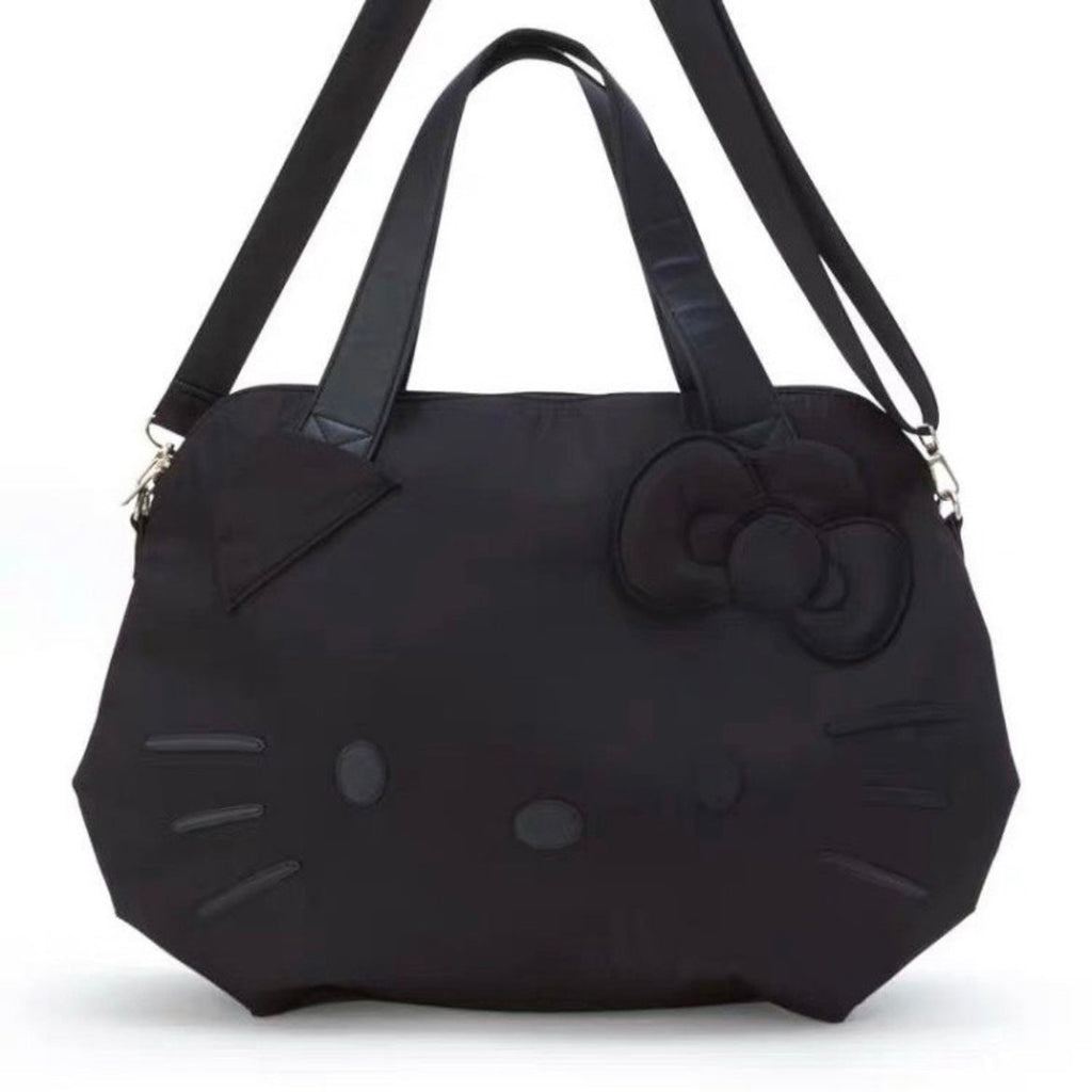 KT Black Large Travel Tote Bag Waterproof Expandable Duffel Gym Tote Bag Weekender Carry On Overnight Bags for Women