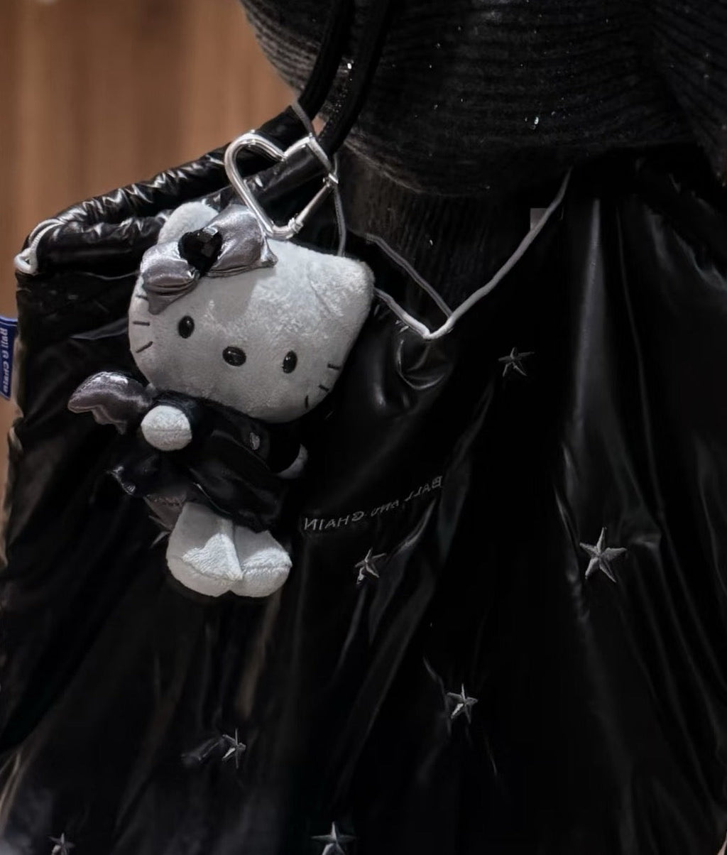 Sanrio (Japan) NIC Angel/Devil Kitty Keychain with Heart-Shaped Clasp