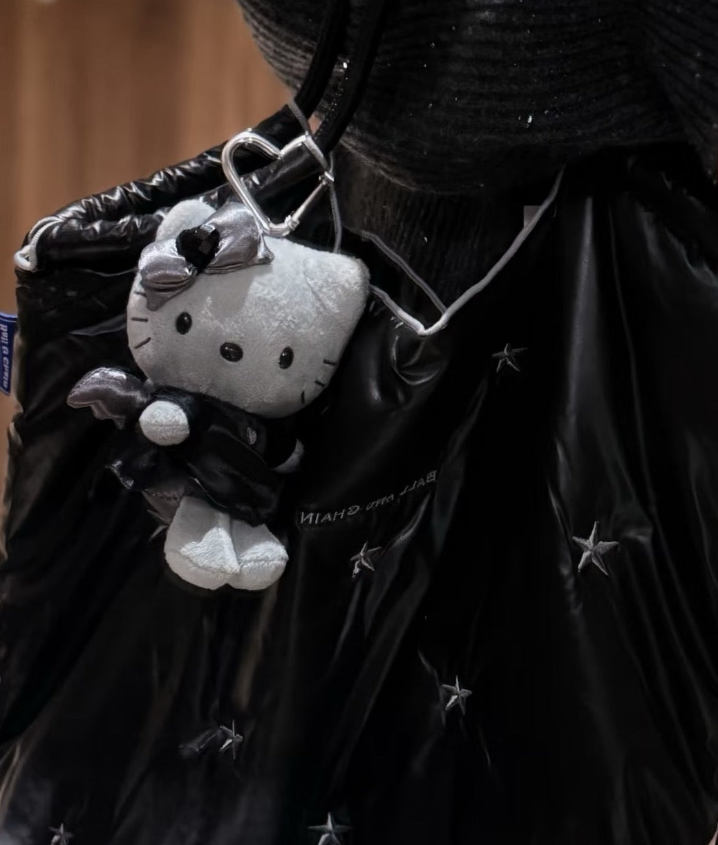 Sanrio (Japan) NIC Angel/Devil Kitty Keychain with Heart-Shaped Clasp