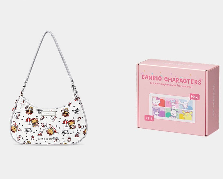 Sanrio Hobo Bag for Women Nylon Shoulder Crossbody Bags Y2K Small Clutch Totes Handbag Evening Armpit Top Handle Purse（gift box packaging）