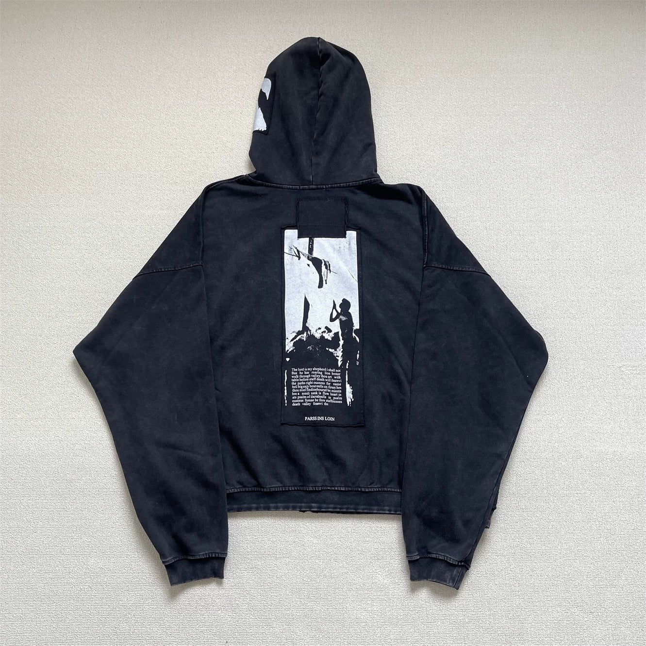 Enfants Riches Déprimés Nun Graphic Patchwork Zipper Heavy Wash Worn Unisex Hooded Cardigan Hoodie