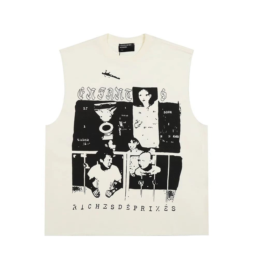 Enfants Riches Déprimés Endless Blockade Print Unisex Loose High Street Sleeveless Camisole Tank Top