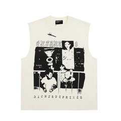Enfants Riches Déprimés Endless Blockade Print Unisex Loose High Street Sleeveless Camisole Tank Top