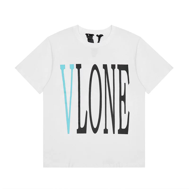 VLONE Plain Big V Letter Print Loose Unisex Couple High Street Base T-Shirt
