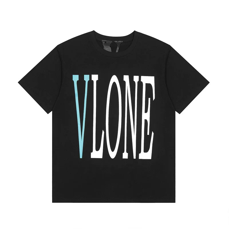 VLONE Plain Big V Letter Print Loose Unisex Couple High Street Base T-Shirt