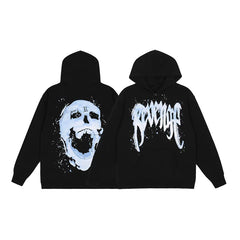 Revenge Ice Snow Skull Print Thin Cotton Unisex High Street Hoodie