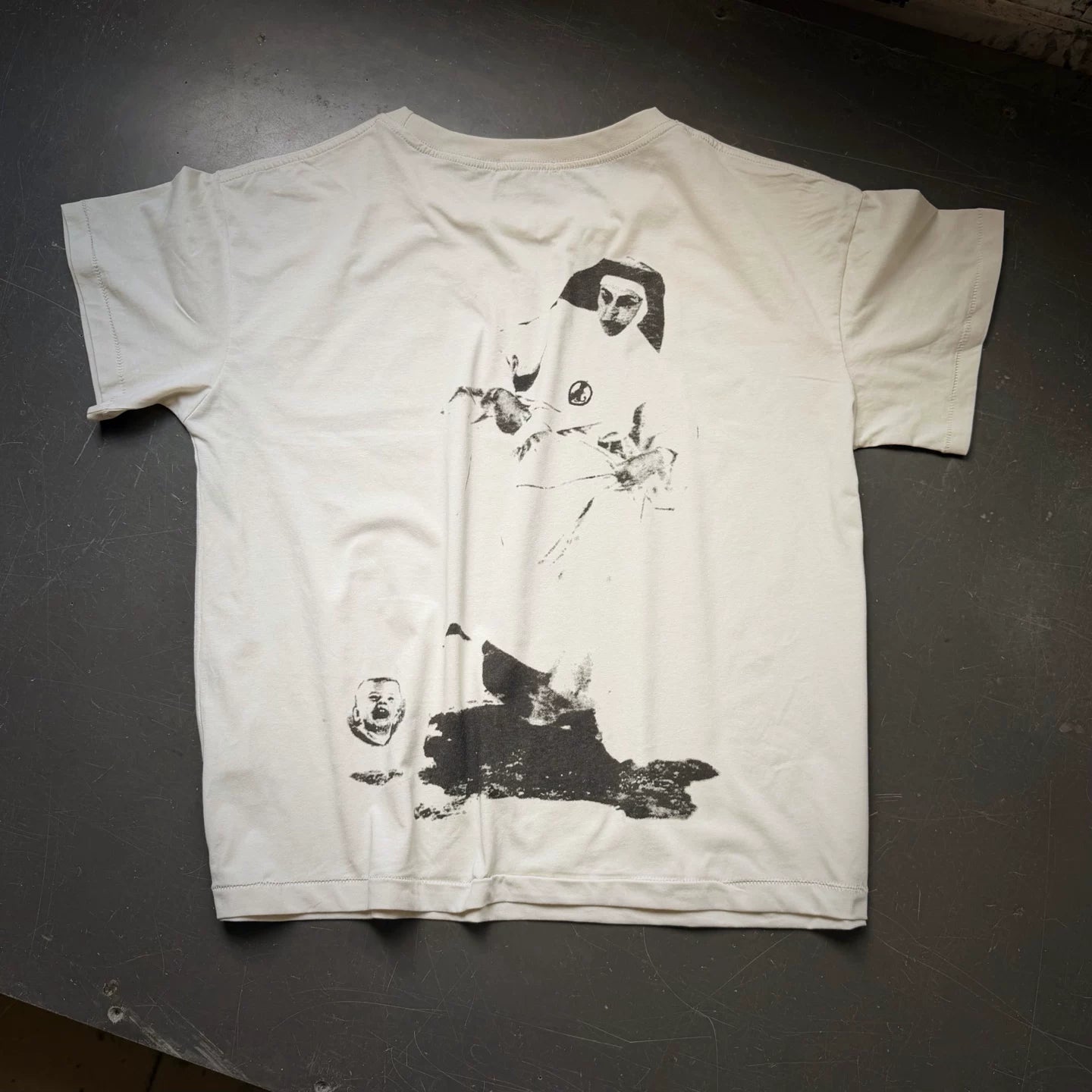 Enfants Riches Déprimés Nun Print Pure Cotton Thin Unisex Loose Casual Short Sleeve Tee