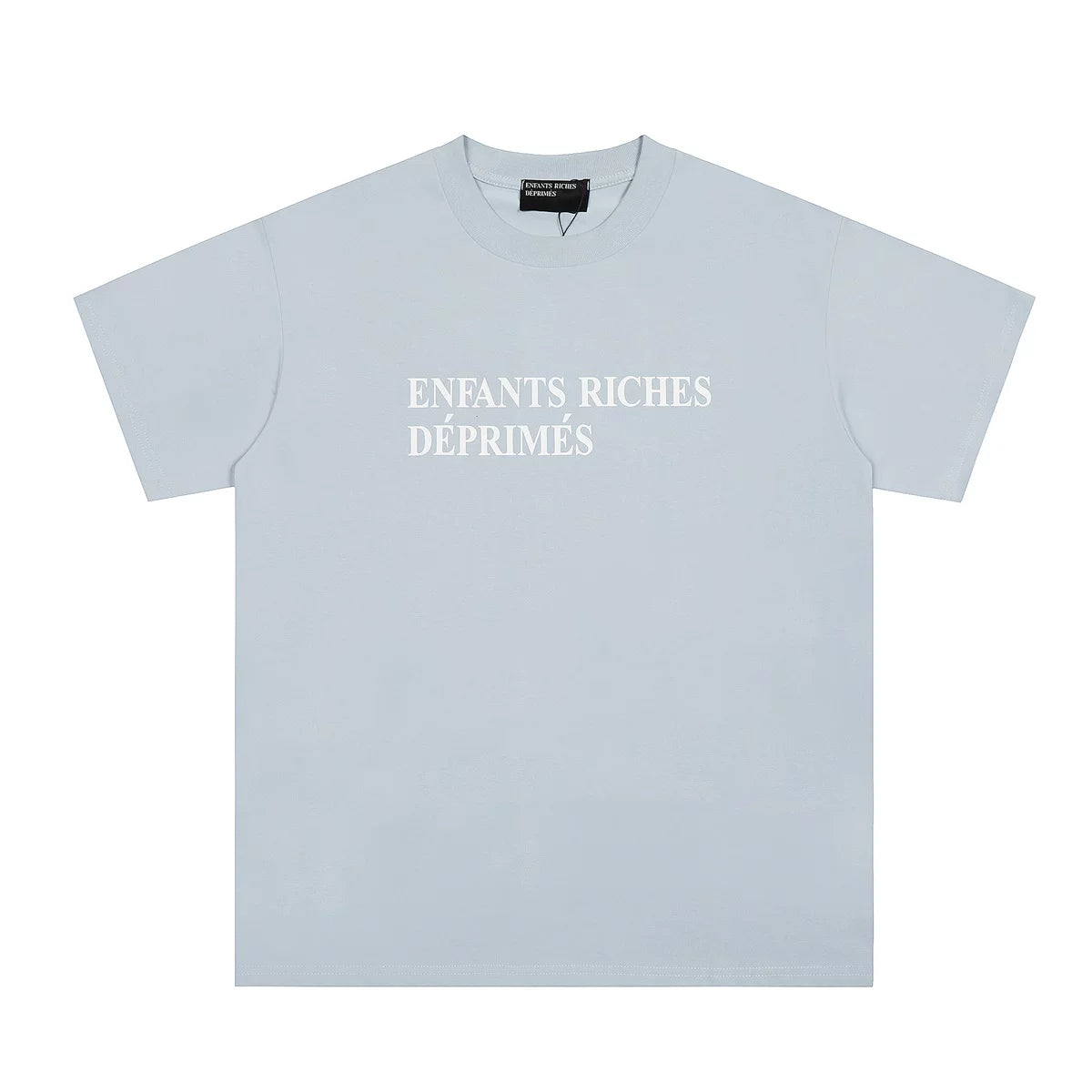 Enfants Riches Déprimés Slogan Print Unisex Minimalist Couple Crew Neck Tee
