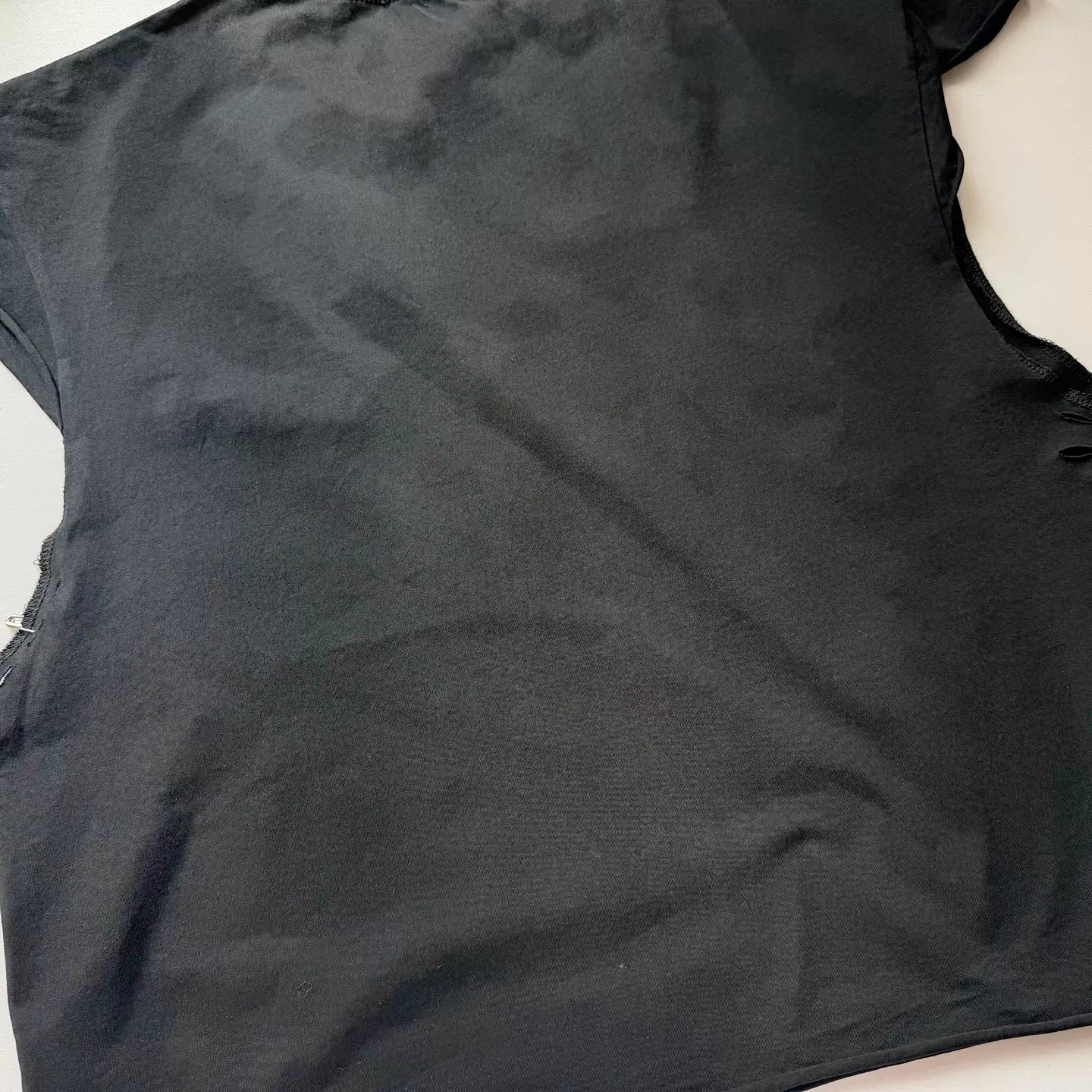 Enfants Riches Déprimés Washed Distressed Pin Detail Unisex Short Boxy Sleeveless Tee
