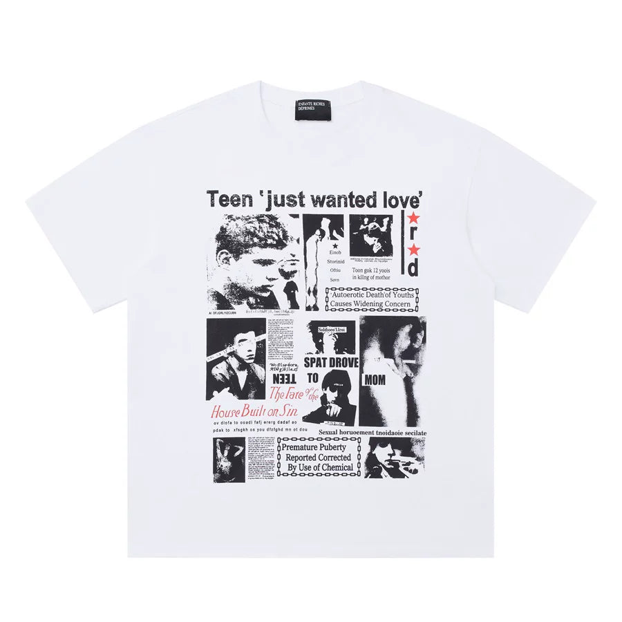 Enfants Riches Déprimés Niche High Street Unisex Loose Casual Short Sleeve Tee