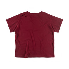 Enfants Riches Déprimés Retro Worn Slogan Print Unisex Loose Casual Red Crew Neck Tee
