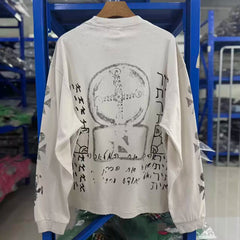 Enfants Riches Déprimés Vintage Worn Distressed Letter Print Unisex Loose Long Sleeve Tee