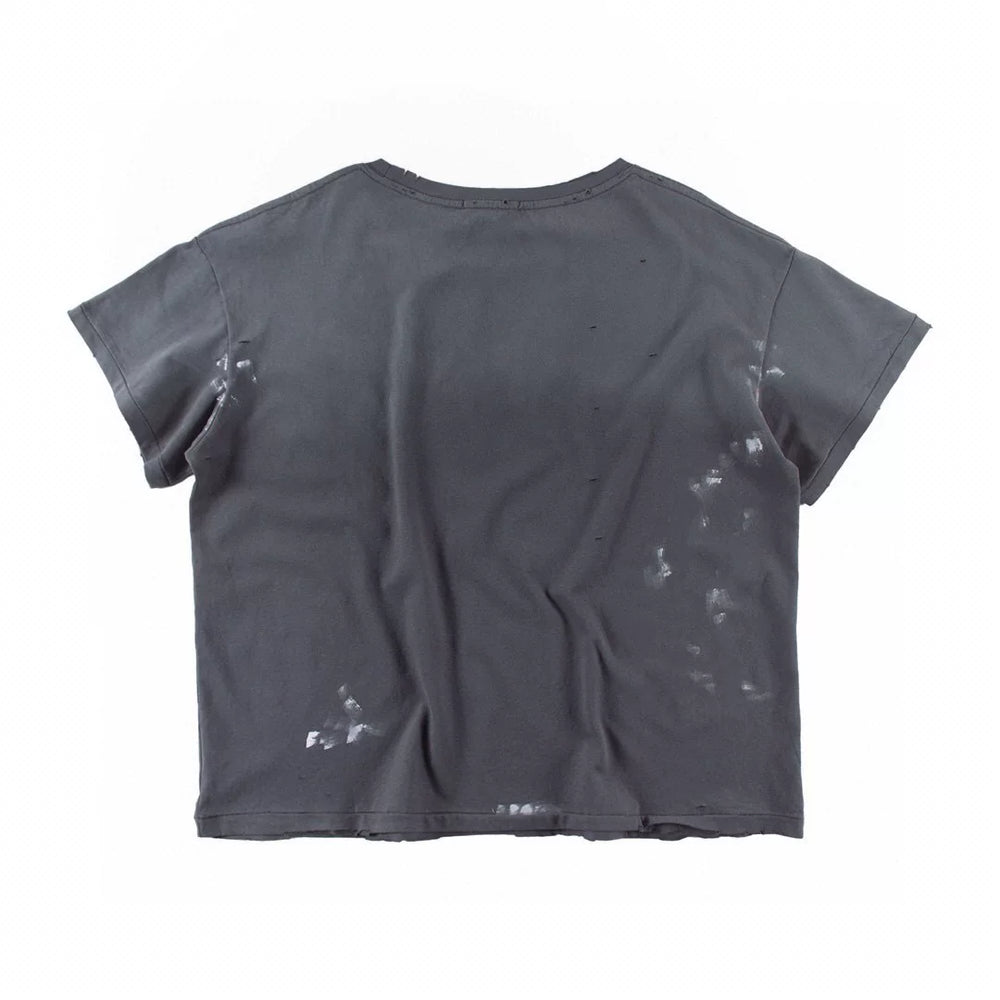 Enfants Riches Déprimés Vintage Slogan Print Punk Style Unisex Short Boxy Retro Distressed Short Sleeve Tee