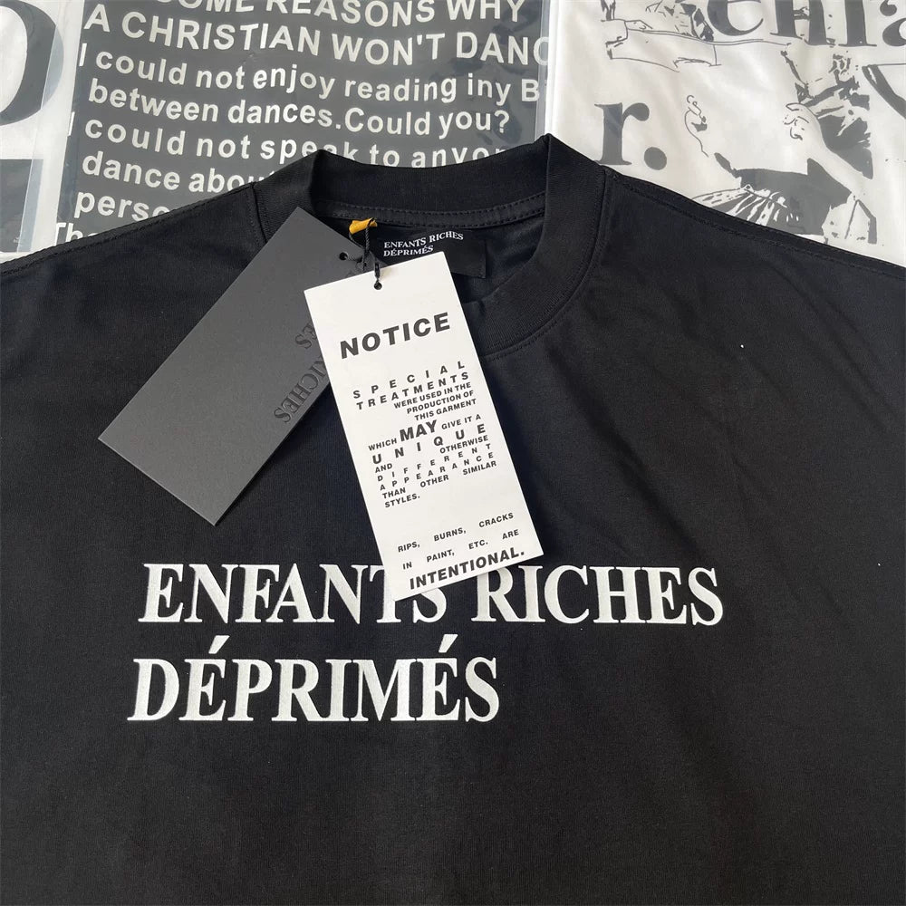 Enfants Riches Déprimés Classic Slogan Print Shoulder Sweat Unisex Loose Crew Neck Sleeveless Tank Top
