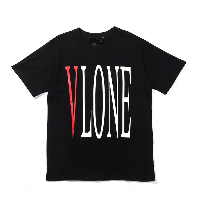 VLONE Classic Red V Print Loose Unisex Couple Short Sleeve Base T-Shirt