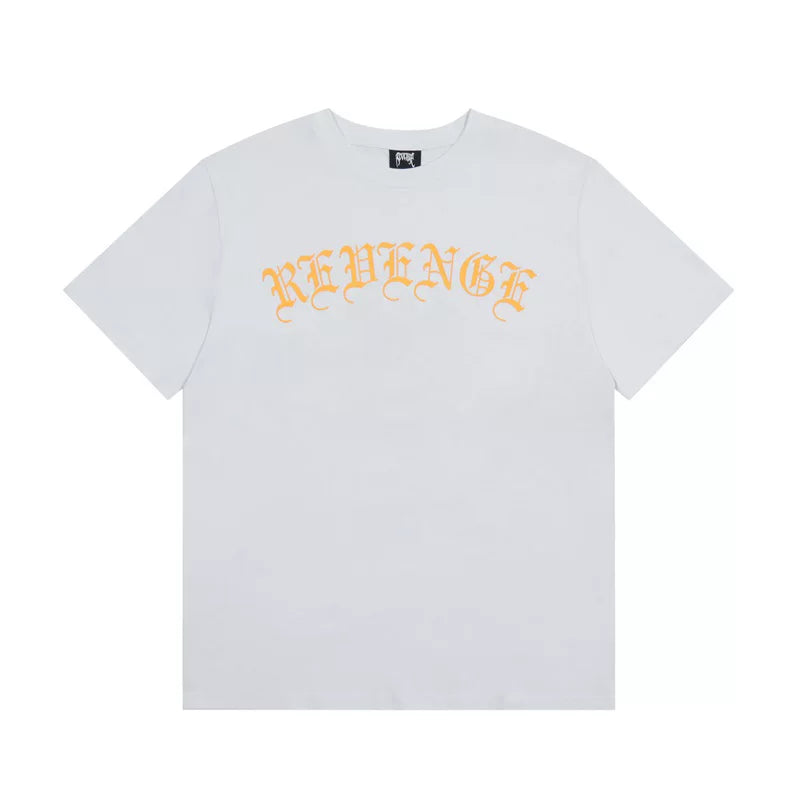 Revenge Smoke Letter Print Unisex High Street Crew Neck T-Shirt