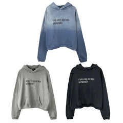 Enfants Riches Déprimés Distressed Vintage Slogan Logo Unisex High Street Loose Pullover Hoodie