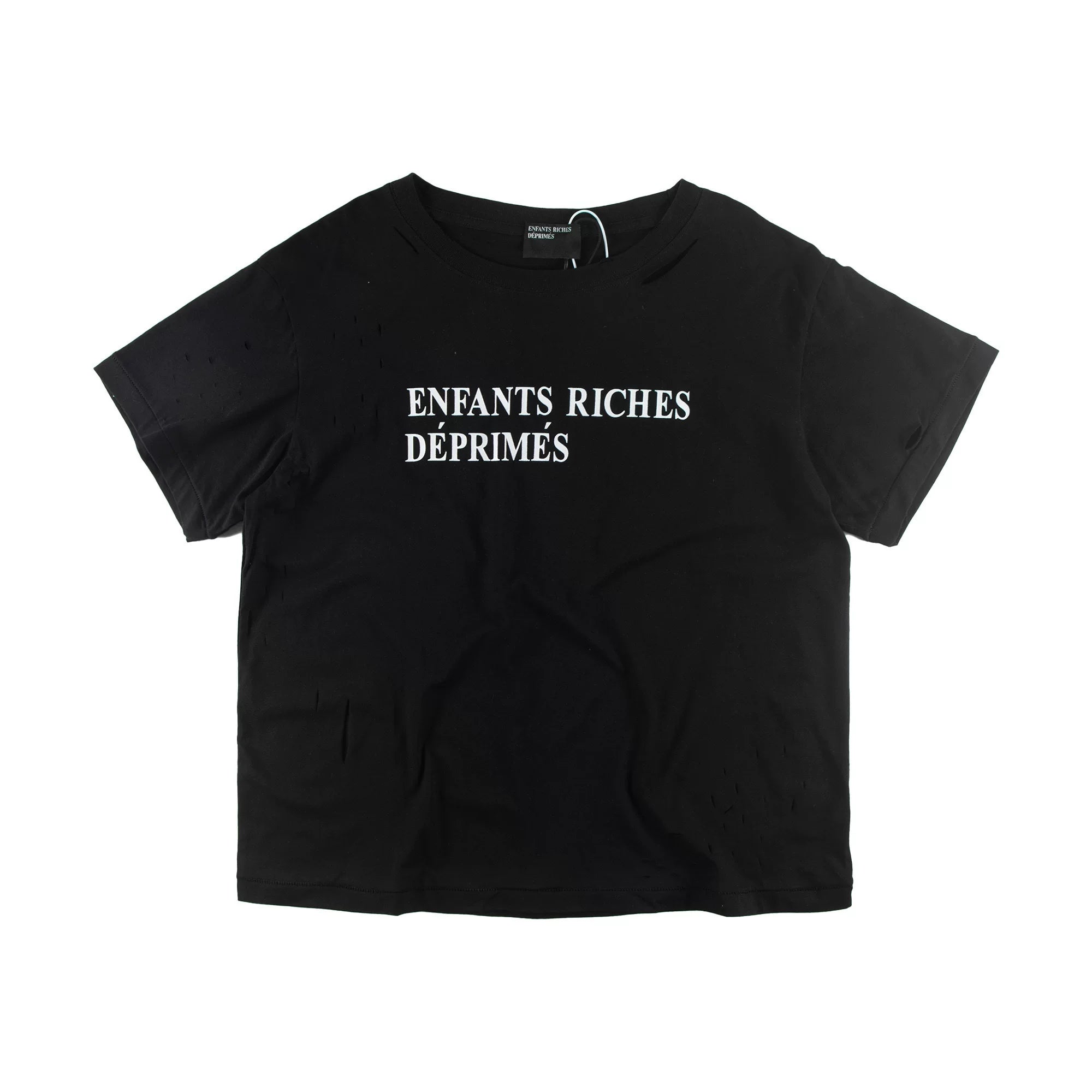 Enfants Riches Déprimés Retro Worn Slogan Print Unisex Loose Casual Red Crew Neck Tee