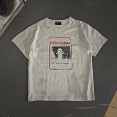 Enfants Riches Déprimés Nietzsche Portrait Print Unisex Cotton Vintage Smudge Washed Crew Neck Short Sleeve Tee