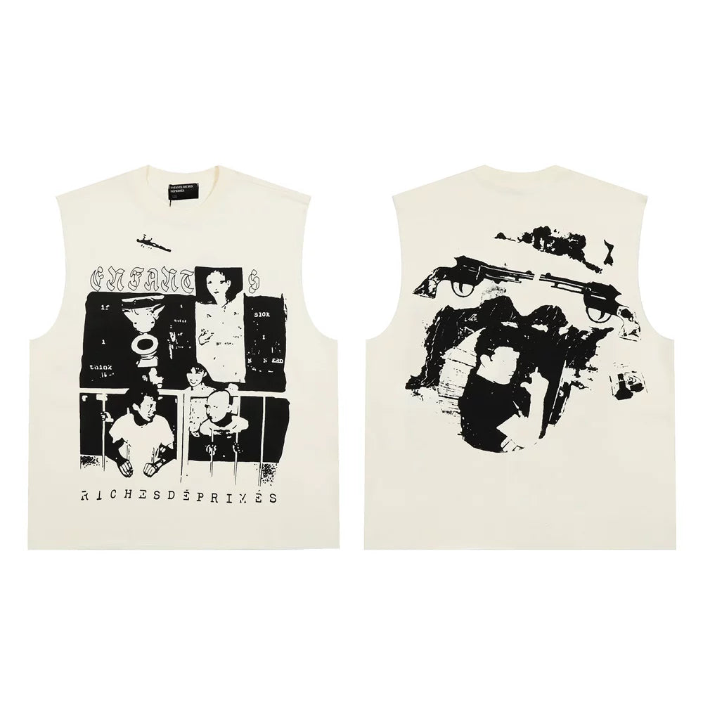 Enfants Riches Déprimés Endless Blockade Print Unisex Loose High Street Sleeveless Camisole Tank Top