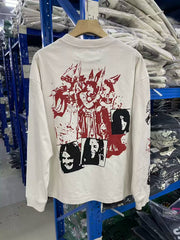 Enfants Riches Déprimés 25SS Mayan Portrait Print Pure Cotton Worn Unisex Long Sleeve Base Tee