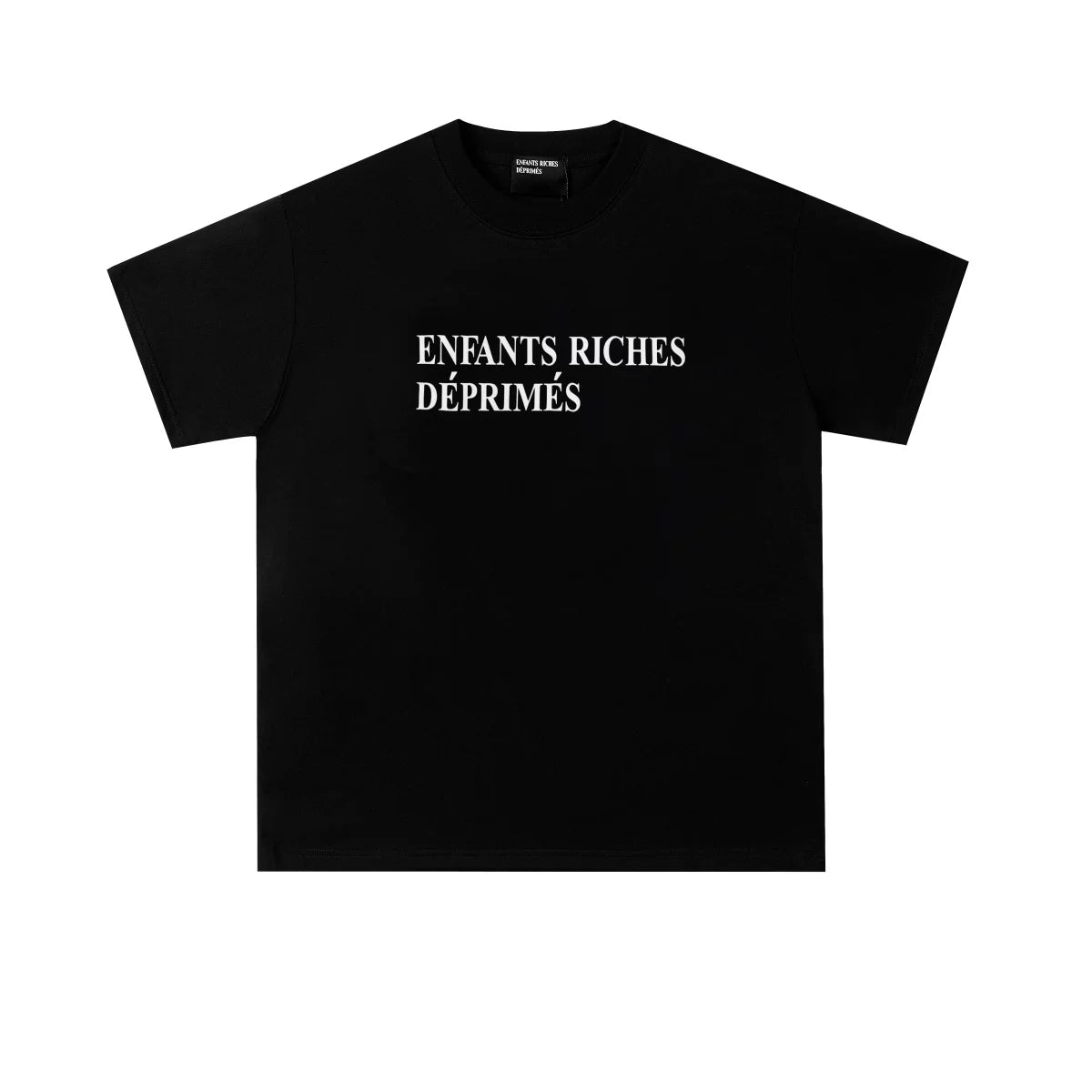 Enfants Riches Déprimés Slogan Print Unisex Minimalist Couple Crew Neck Tee