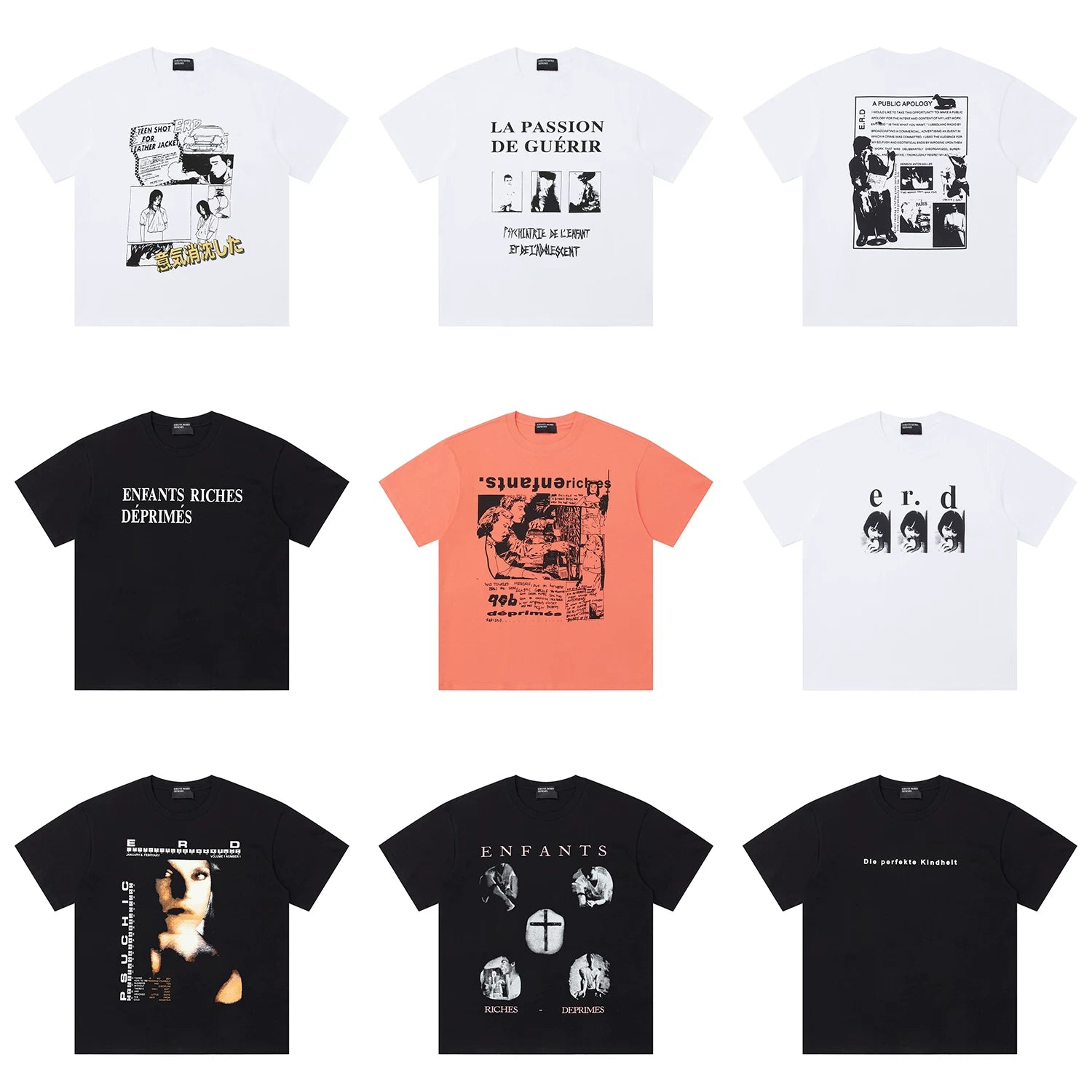 Enfants Riches Déprimés Niche High Street Unisex Loose Casual Short Sleeve Tee