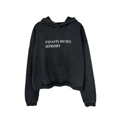 Enfants Riches Déprimés Distressed Vintage Slogan Logo Unisex High Street Loose Pullover Hoodie