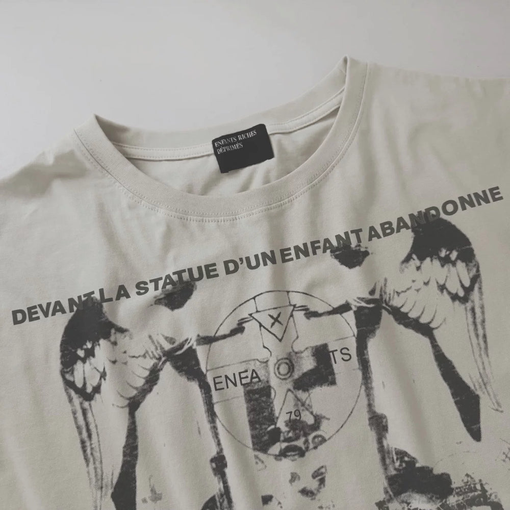 Enfants Riches Déprimés Nun Print Pure Cotton Thin Unisex Loose Casual Short Sleeve Tee
