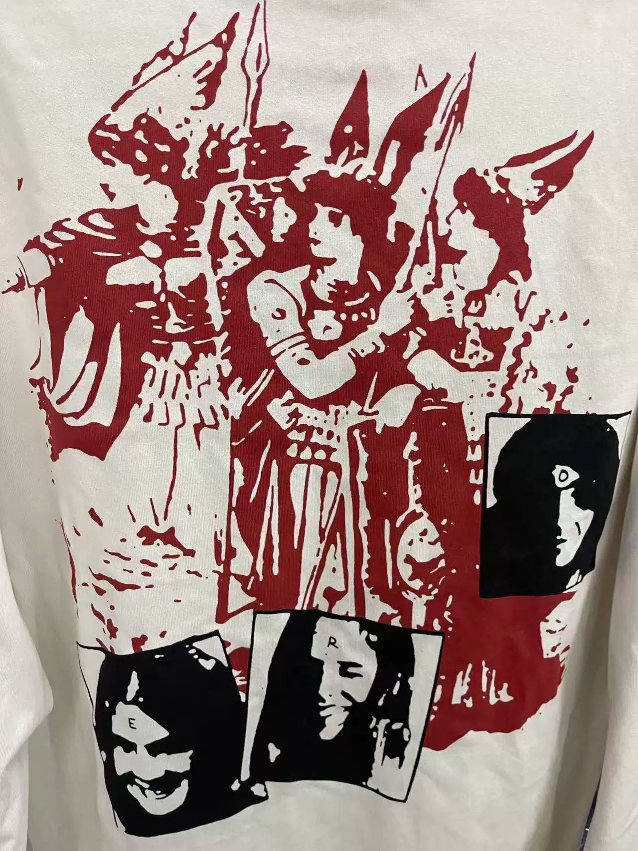 Enfants Riches Déprimés 25SS Mayan Portrait Print Pure Cotton Worn Unisex Long Sleeve Base Tee