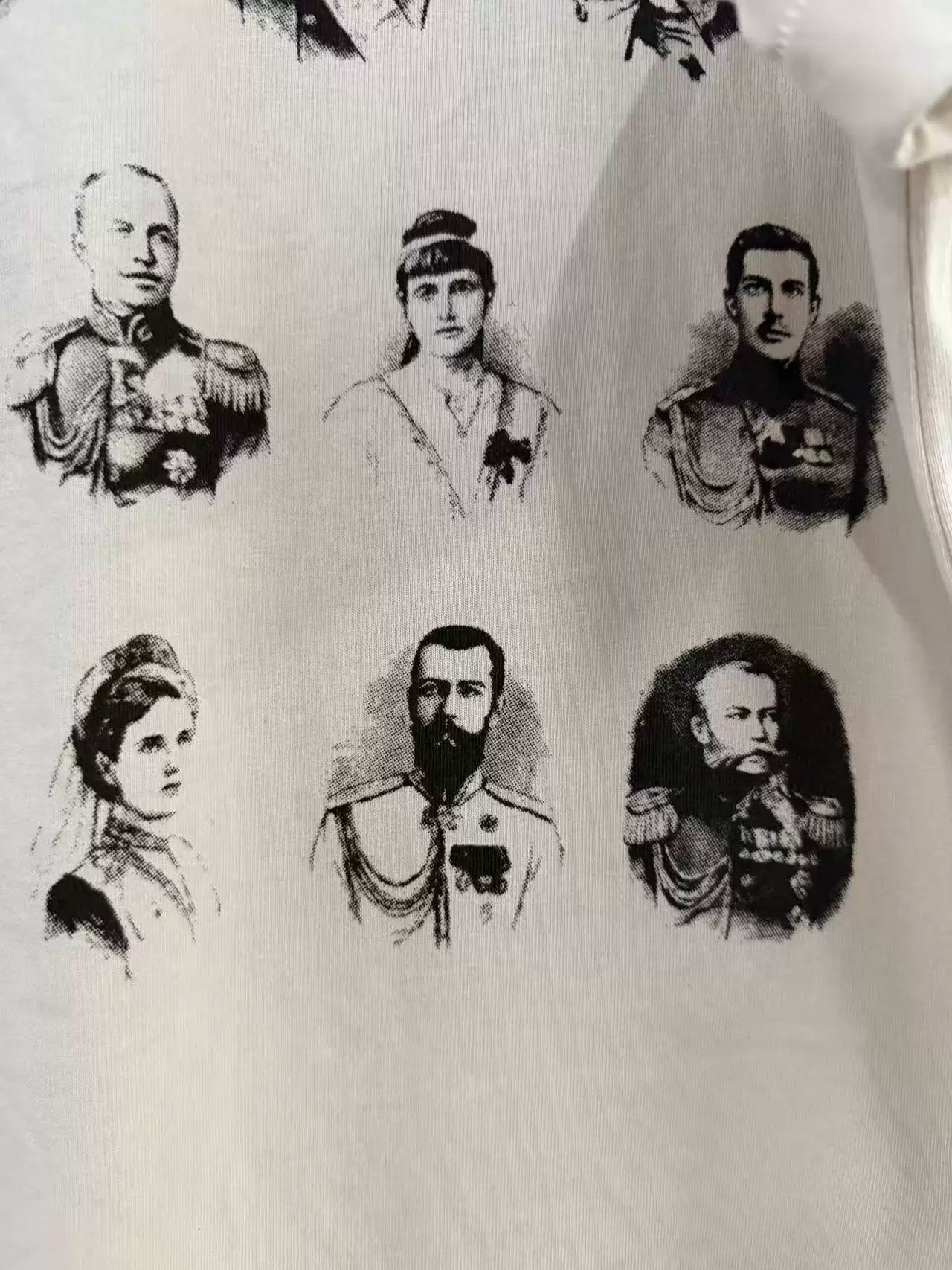 Enfants Riches Déprimés Commemorative Russian Royal Family Print Unisex Cotton Washed Aged Loose Short Sleeve Tee