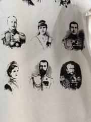 Enfants Riches Déprimés Commemorative Russian Royal Family Print Unisex Cotton Washed Aged Loose Short Sleeve Tee