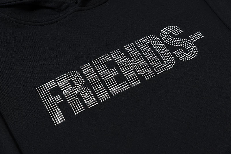 VLONE Friends Black Friday Diamond Logo Big V Loose Unisex Hip Hop Hoodie