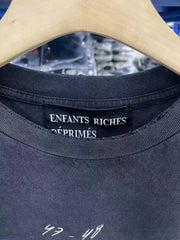 Trendy ERD melancholic second-generation washed and worn long sleeved T-shirt for men and women, loose casual round neck pullover base shirt