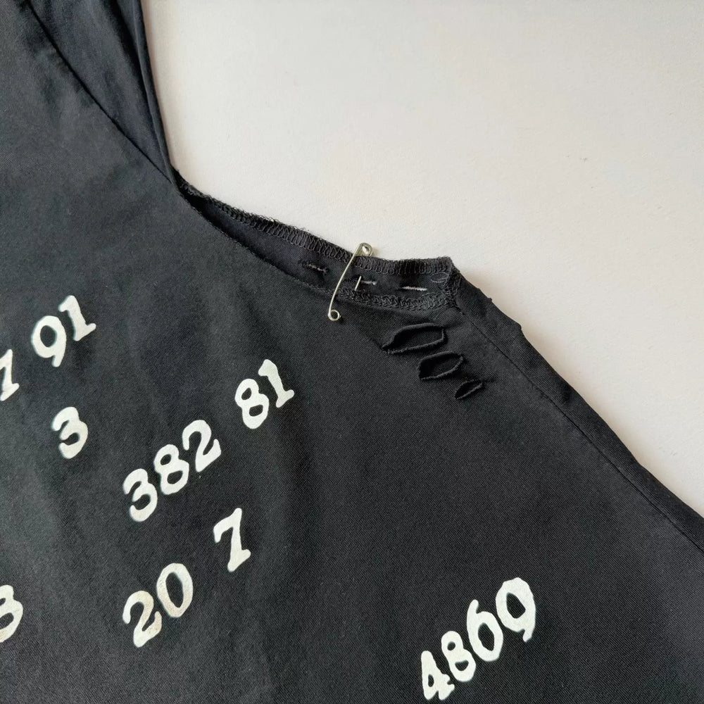 Enfants Riches Déprimés Washed Distressed Pin Detail Unisex Short Boxy Sleeveless Tee