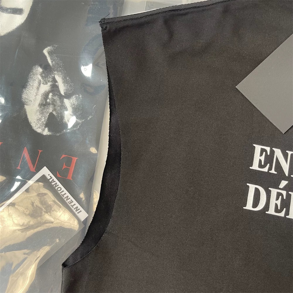 Enfants Riches Déprimés Classic Slogan Print Shoulder Sweat Unisex Loose Crew Neck Sleeveless Tank Top