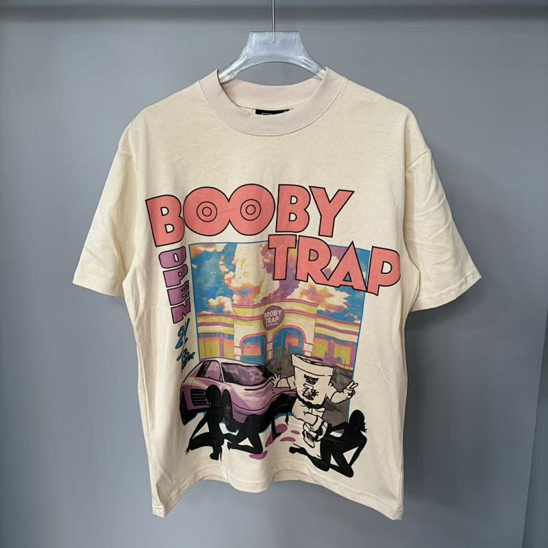 Triple Sevens Cream Booby Trap Retro Comic Scene Graphic Tee