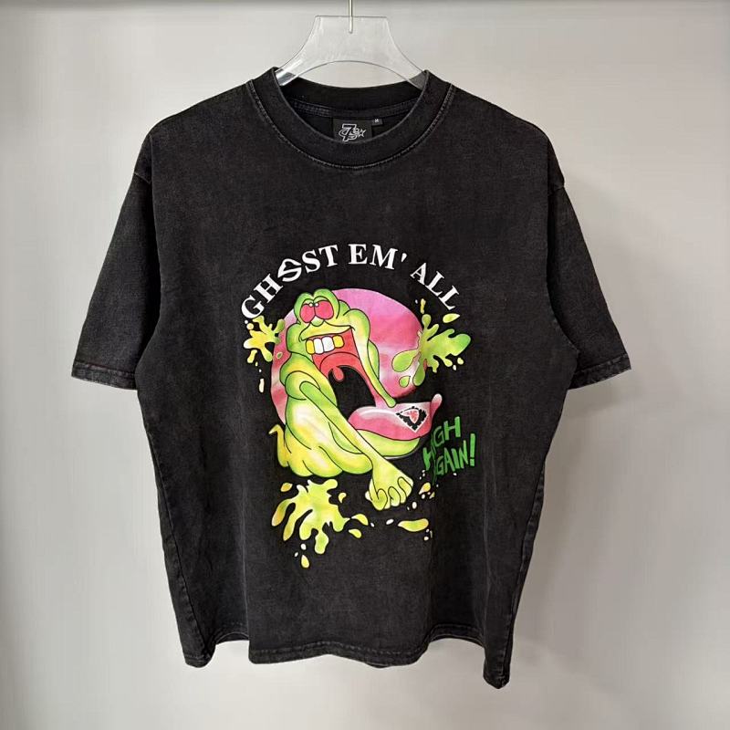 Triple Sevens Vintage Black Slime Monster Cartoon Graphic Tee