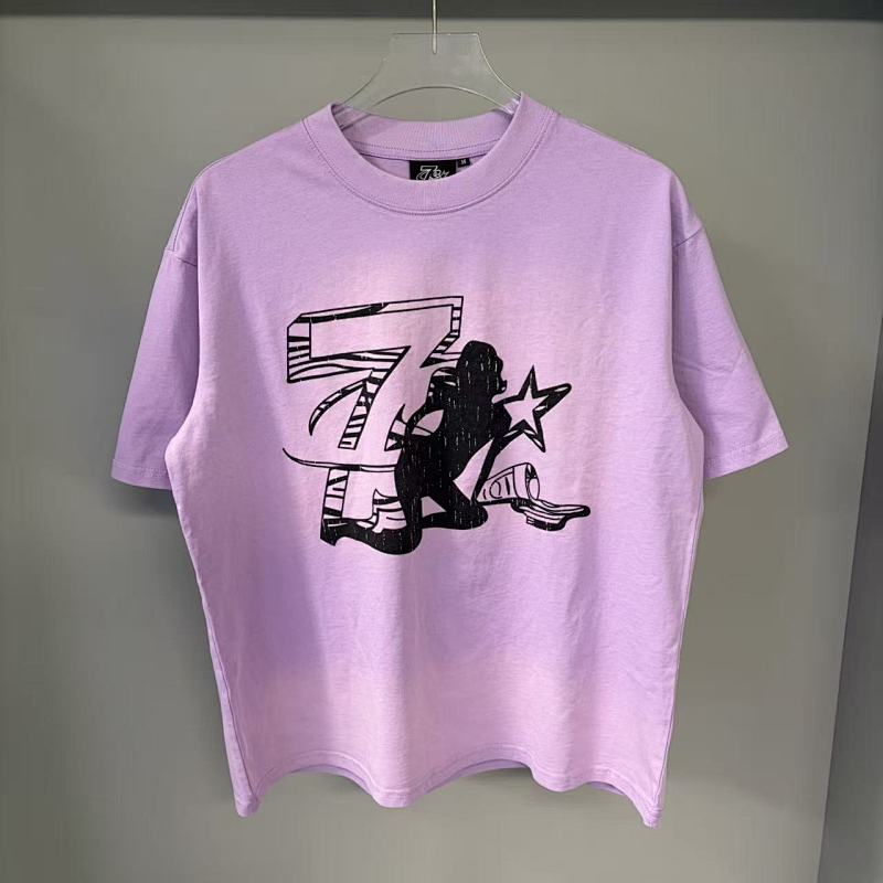 Triple Sevens Lavender Figure Silhouette Logo Graphic Tee